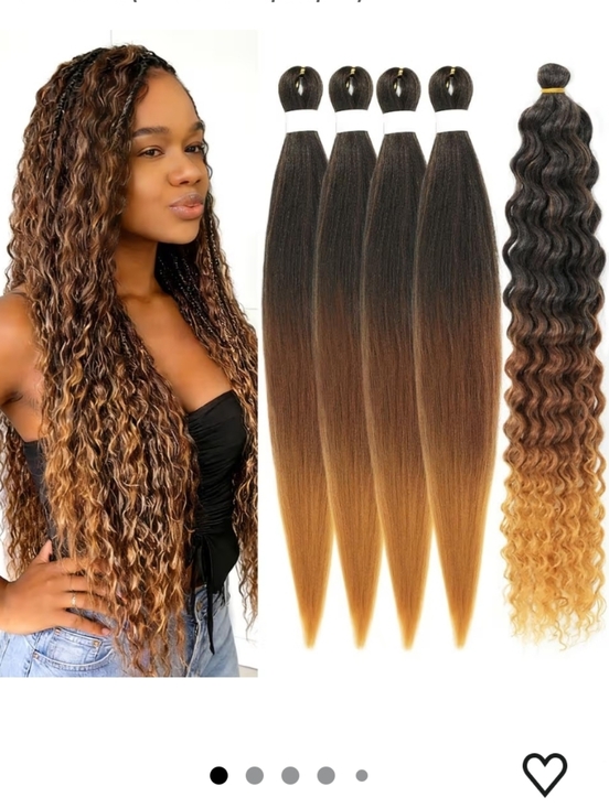Rosmile Other - Black to Brown Blonde Boho Braiding Hair Pre Stretched (5Packs 1b/30/27)